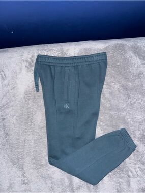Mens Calvin Klein Blue/Teal Embroidered Logo Joggers Sweatpants